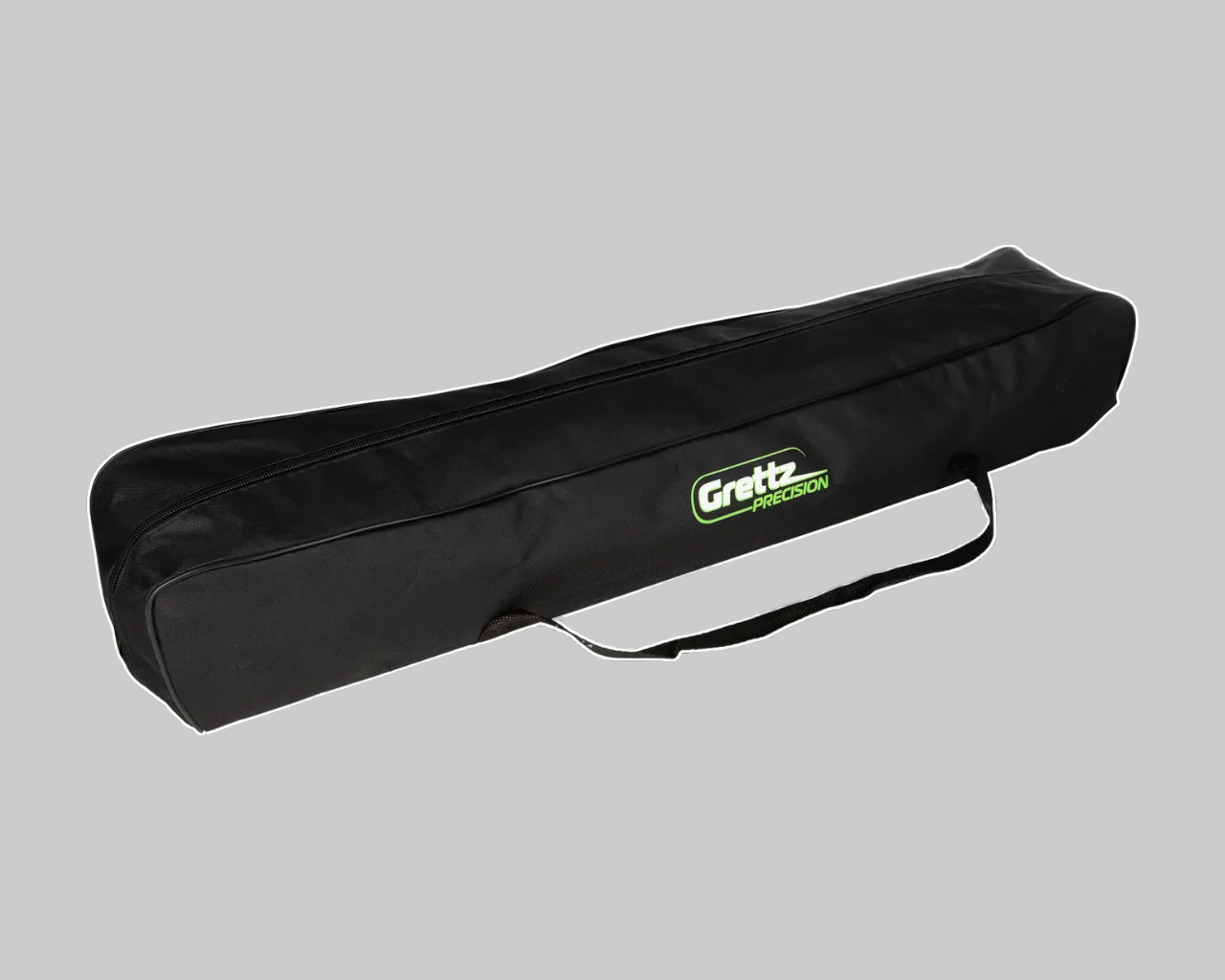 Black carrying case with a visible grettz brand logo on a dark gray background