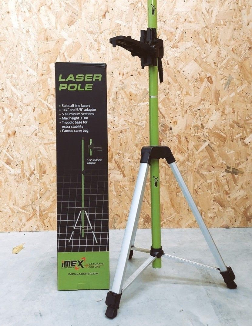 Telescoping Pole, Telescoping Laser Level Support Pole with Tripod and  Mount for Lasers Level of Rotary and Line Lasers