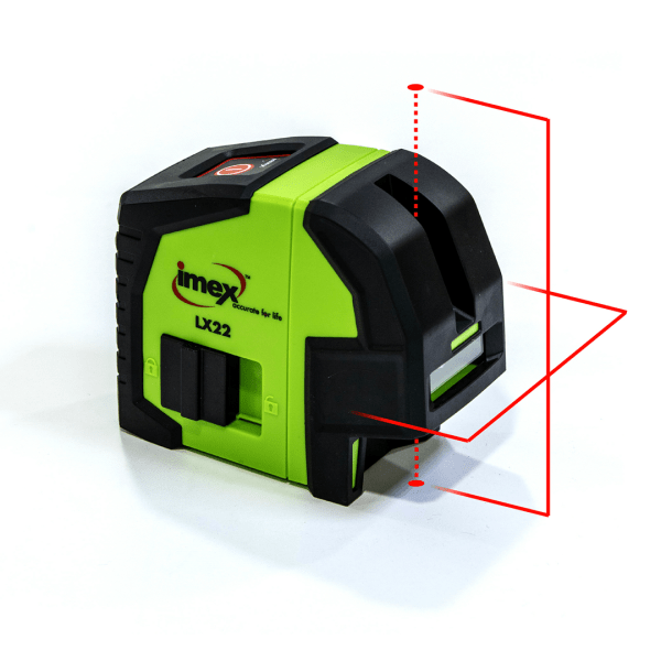 Imex Crossline laser with Plumb spot Red Beam Diagram